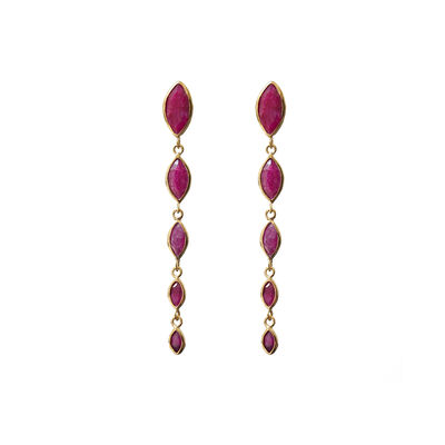 Five-stone pink drop earrings by Mirabelle